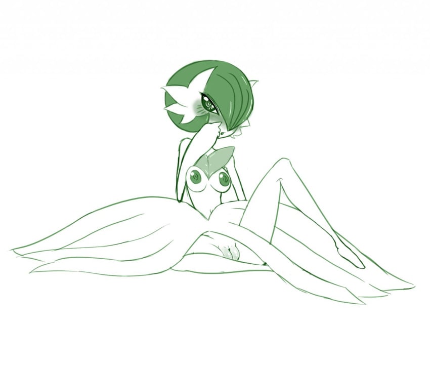 anthro bantar2 blush breasts clitoris female female_gardevoir female_only gardevoir looking_at_viewer mega_evolution mega_gardevoir nintendo nipples open_mouth plain_background pokemon pokemon_(species) pokemon_rse presenting pussy solo spread_legs spreading white_background