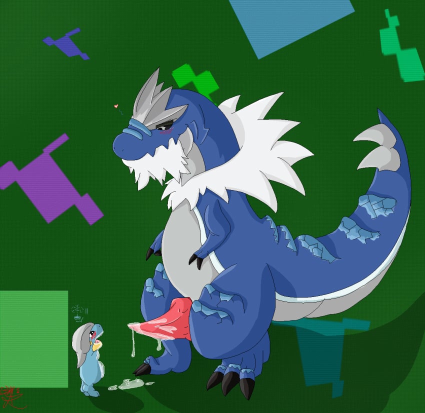 2boys asbel_lhant_(artist) bagon blush boner cum dinosaur dragon erection fellatio fluff gay interspecies knot male male_only nintendo no_humans open_mouth oral oral_sex penis pokemon precum scalie sex shiny_pokemon shiny_tyrantrum simple_background size_difference tyrannosaurus_rex tyrantrum