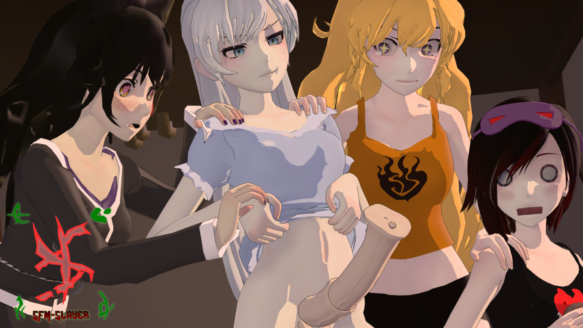 1futa 3d 3girls animal_genitalia balls black_hair blake_belladonna blonde_hair blue_eyes blush clothing cock_shock cookie erection faunus female futanari heart-shaped_pupils horsecock horsecock_futa human human_with_animal_genitalia human_with_horsecock intersex pajamas penis penis_awe purple_eyes red_hair ruby_rose rwby sfmslayer shocked silver_eyes smug source_filmmaker team_rwby testicles weiss_schnee white_hair yang_xiao_long yellow_eyes