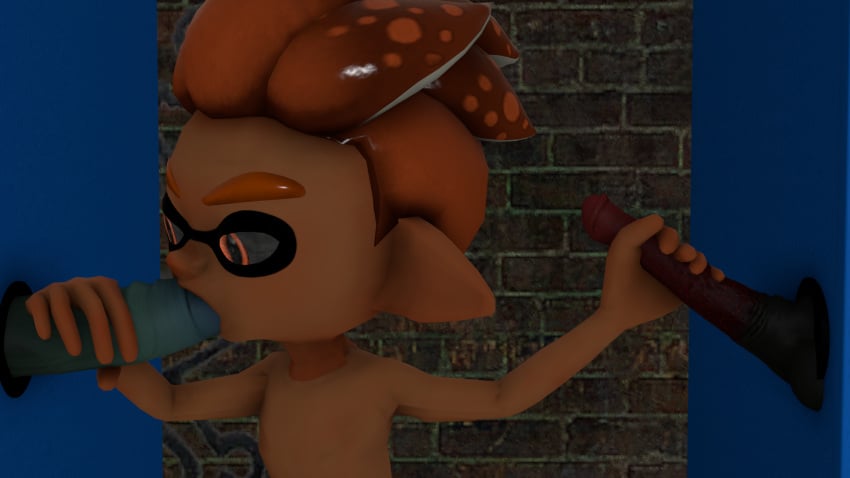 danger(oc) gay gay_blowjob glory_hole inkling inkling_boy male monster_cock sfm splatoon splatoon_3