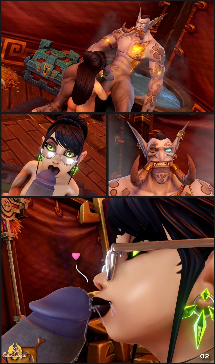 1boy 1girls 3d ball_fondling big_breasts black_hair blizzard_entertainment blowjob blue_skin comic comic_page felibrina_everblast fellatio female gnome gnome_(warcraft) handjob interspecies jah&#039;lih licking_penis light-skinned_female light_skin male mr_sunwhisper nude oral oral_sex original_character shortstack troll troll_(warcraft) voluptuous voluptuous_female warcraft warlock_(warcraft) wide_hips world_of_warcraft zandalari_troll