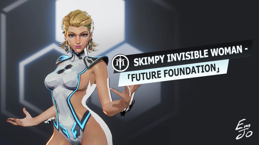 1girls blonde_hair female female_only invisible_woman invisible_woman_(marvel_rivals) marvel marvel_rivals milf mod short_hair sue_storm thick_thighs wide_hips