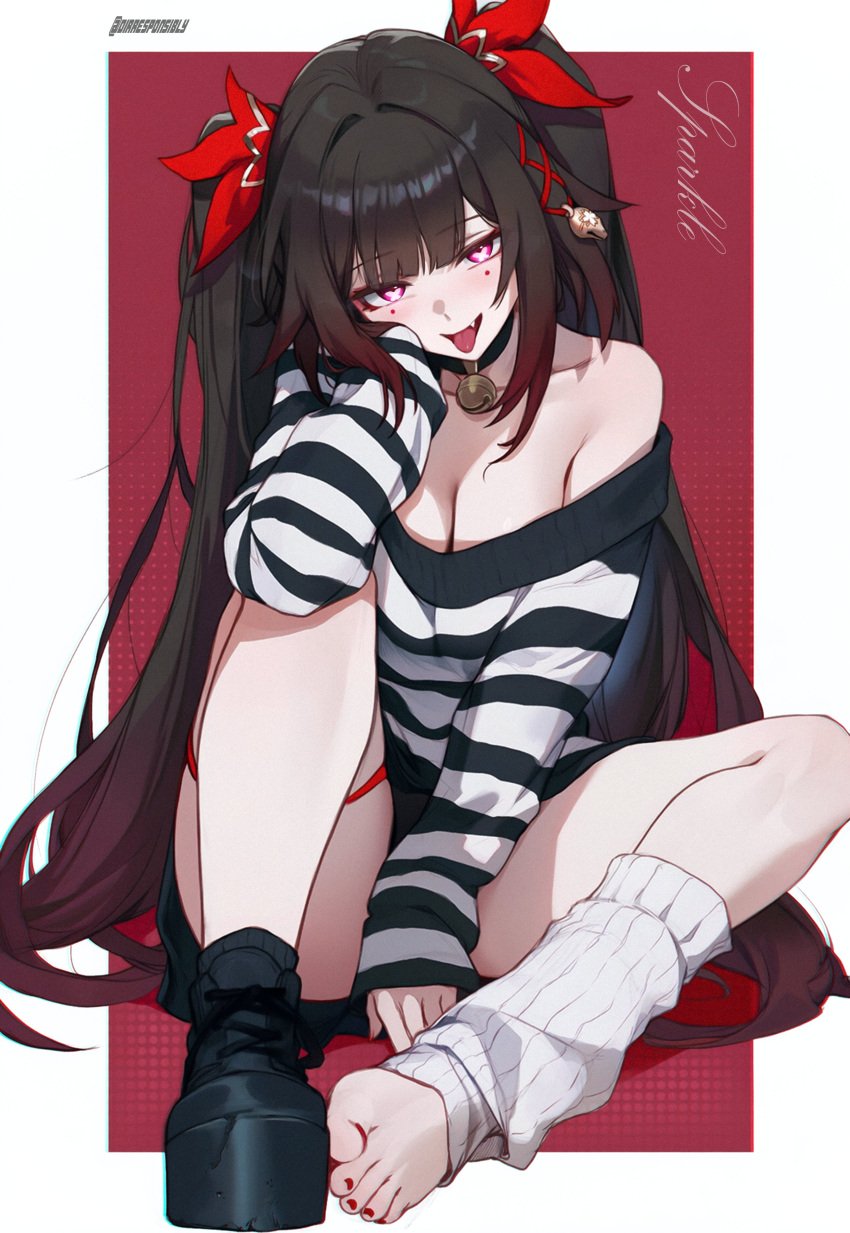 artist_request bare_shoulders barefoot black_hair blush blush blushing_at_viewer breasts egirl feet feet foot_fetish goth_girl honkai:_star_rail honkai_(series) honkai_impact_3rd knees leg_warmers looking_at_viewer mihoyo mihoyo_technology_(shanghai)_co._ltd. nail_polish nails_painted painted_nails red_eyes red_toenails seducing seduction seductive seductive_body seductive_gaze seductive_look seductive_mouth seductive_smile sparkle_(honkai:_star_rail) suggestive suggestive_look suggestive_pose suggestive_posing suggestive_smile symbol-shaped_pupils toes tongue_out twintails wanting_sex