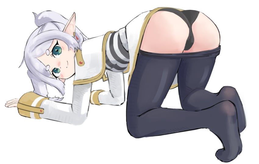 ass bending_forward cameltoe frieren frieren_beyond_journey's_end green_eyes panties pantyhose pantyhose_down