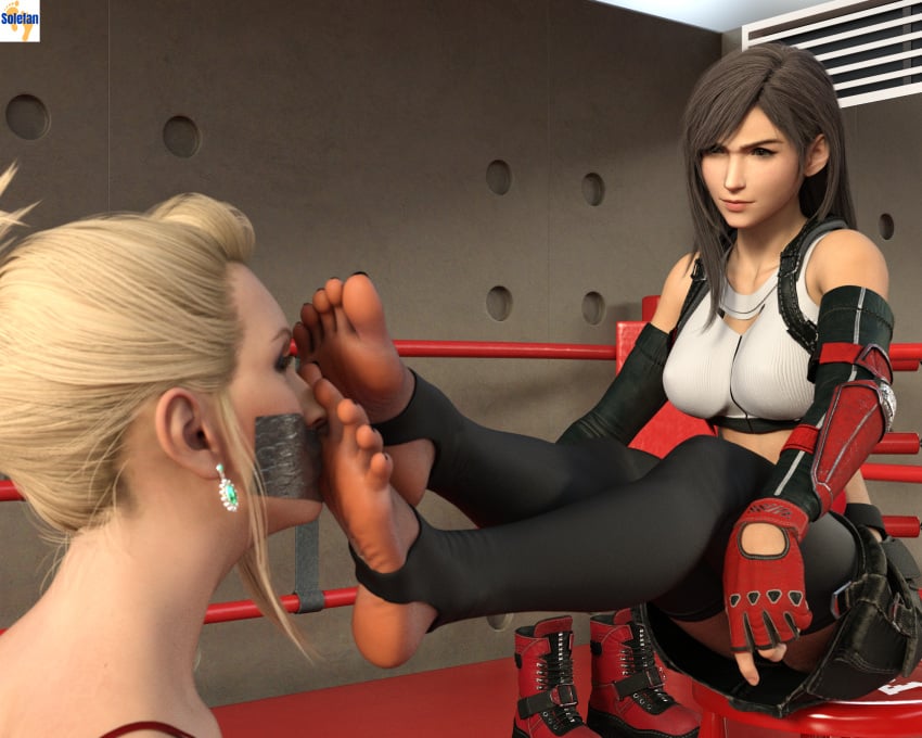 barefoot bondage feet final_fantasy_vii_remake gagged scarlet_(ffvii) smell smelly_feet solefan soles tifa_lockhart