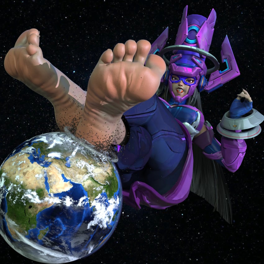 3d barefoot cosmic_being earth feet female female_on_planet foot_fetish galacta galacta_(marvel_rivals) giantess harbingerinfinit huge_feet kai_cenat_save_us marvel marvel_rivals planet_destruction soles