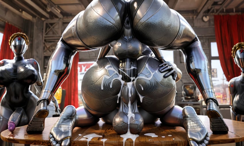 ai_generated atomic_heart cum feet futanari the_twins_(atomic_heart)