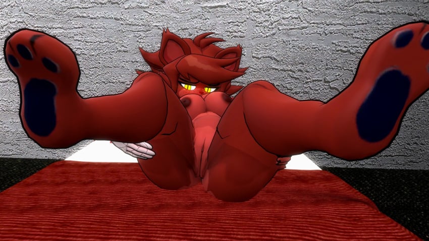 1girls 3d anthro bed big_ass big_breasts big_butt breasts fazclaire's_nightclub female fexa fexa_(cally3d) fexa_(cryptia) five_nights_at_freddy's fnaf fnia foxy_(cally3d) foxy_(fnaf) fredina's_nightclub furry furry_only missionary_position pussy red_body solo solo_female