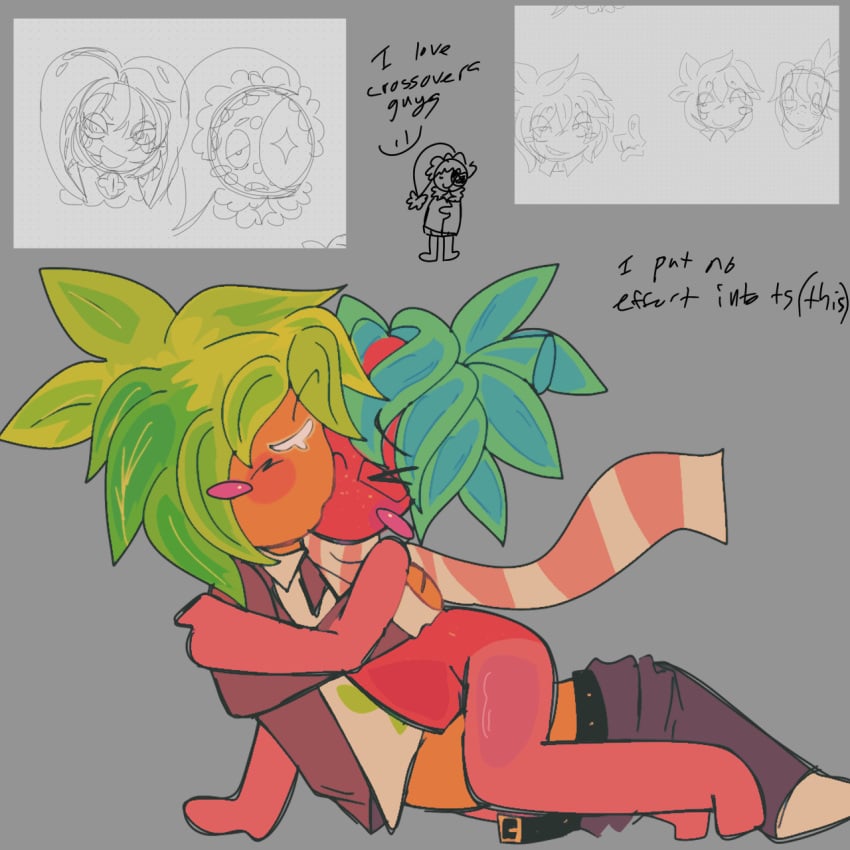 cookie_run_kingdom crossover dandy's_world gay herb_cookie making_out sprout_(dandy's_world) tagme