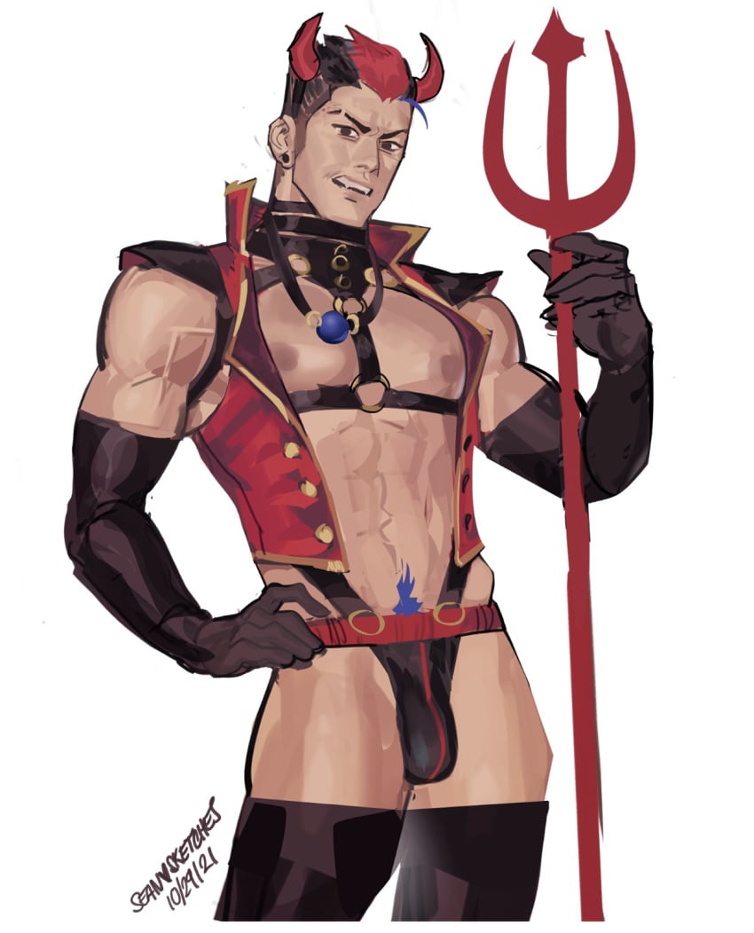 male male_only seansketches solo_male thong valorant yoru_(valorant)