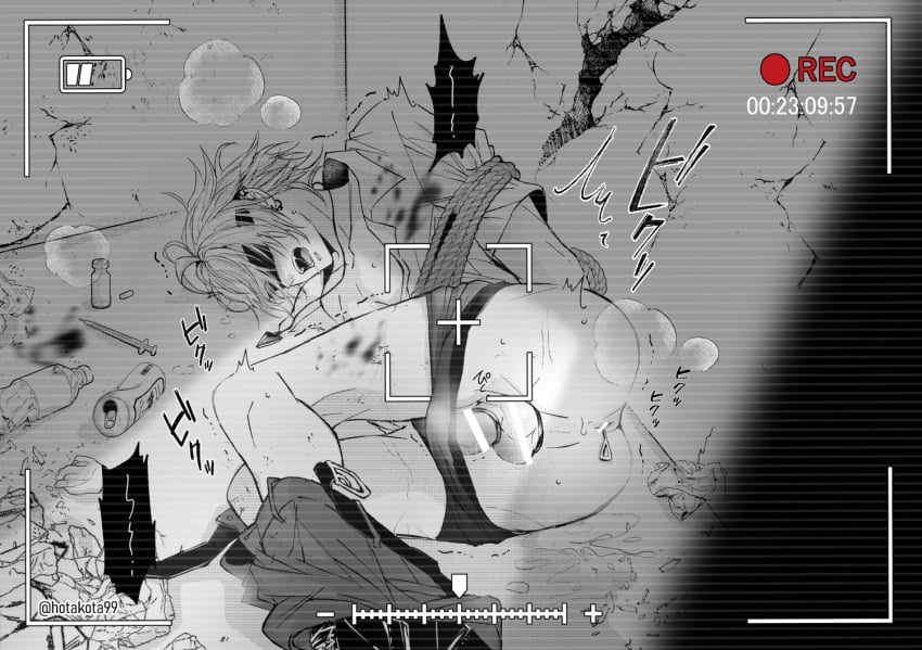 aohitsugi_samatoki blindfold bondage hypnosis_mic kidnapped male male_focus male_only partially_clothed recording restrained sex_toy sex_toy_in_ass tied_up