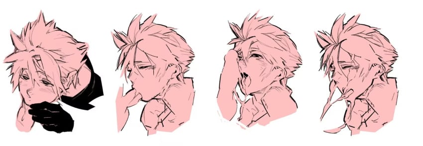 blowjob cloud_strife ejaculation final_fantasy final_fantasy_vii gay gay_sex male_only penis yaoi