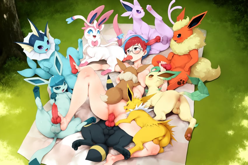 ai_assisted ai_generated animal_genitalia animal_penis anus bedding blanket breast_play breast_suck breasts canine_genitalia canine_penis eevee eeveelution espeon female feral flareon foot_fetish foot_play footjob generation_1_pokemon generation_2_pokemon generation_4_pokemon generation_6_pokemon genitals glaceon group group_sex handjob hi_res human humping jolteon knot large_group leafeon male male/female mammal mass_orgy nintendo oral oral_penetration orgy outside paws penetration penile penis penny_(pokemon) pokemon pokemon_(species) sex sucking sylveon sysns umbreon vaginal_penetration vaginal_penetration vaporeon