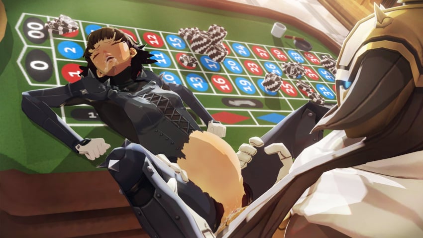 1boy 1girls 3d atlus bodysuit brown_hair clothed_sex clothing cum_in_mouth cum_inside cum_on_face cumflation dark-skinned_male dark_skin defeated defeated_heroine female female_focus forced gritted_teeth human inflation larger_male light-skinned_female light_skin makoto_niijima male male/female motion_lines persona persona_5 persona_5_royal phantom_thief_suit rape red_eyes sex shadow_(persona) short_hair smaller_female struggling thor_(megami_tensei) torn_bodysuit torn_clothes uriziel38 vaginal_penetration vaginal_sex