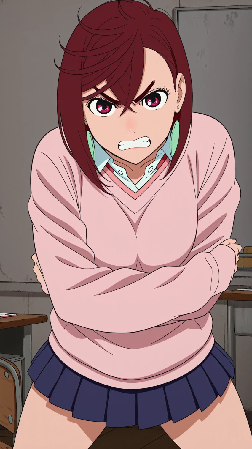 ai_art ai_assisted ai_generated ass belly belly_expansion big_ass big_belly big_breasts curvy dandadan dark_eyes dark_hair drunk female female momo_ayase nude pregnant pub voluptuous voluptuous_female white_skin