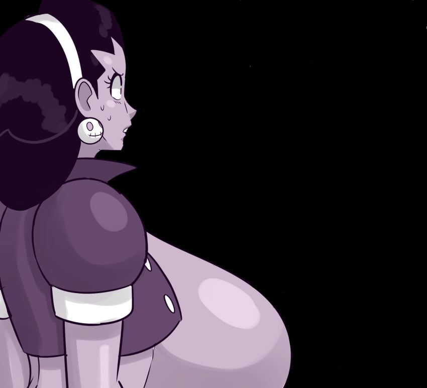 1boy 1girls 5_fingers alternate_body_type big_breasts cobatsart day_count english enormous_breasts female giant_breasts highres huge_breasts inviting large_breasts male mega_man mega_man_legends mega_man_volnutt no_nut_november no_sex serious talking tron_bonne voluptuous