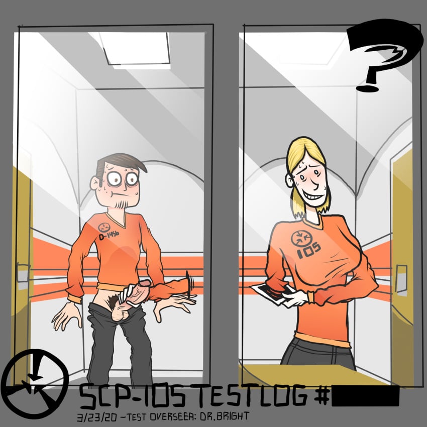 1boy 1girls d-class female handjob incognatic iris_thompson male remake scp-105 scp_foundation