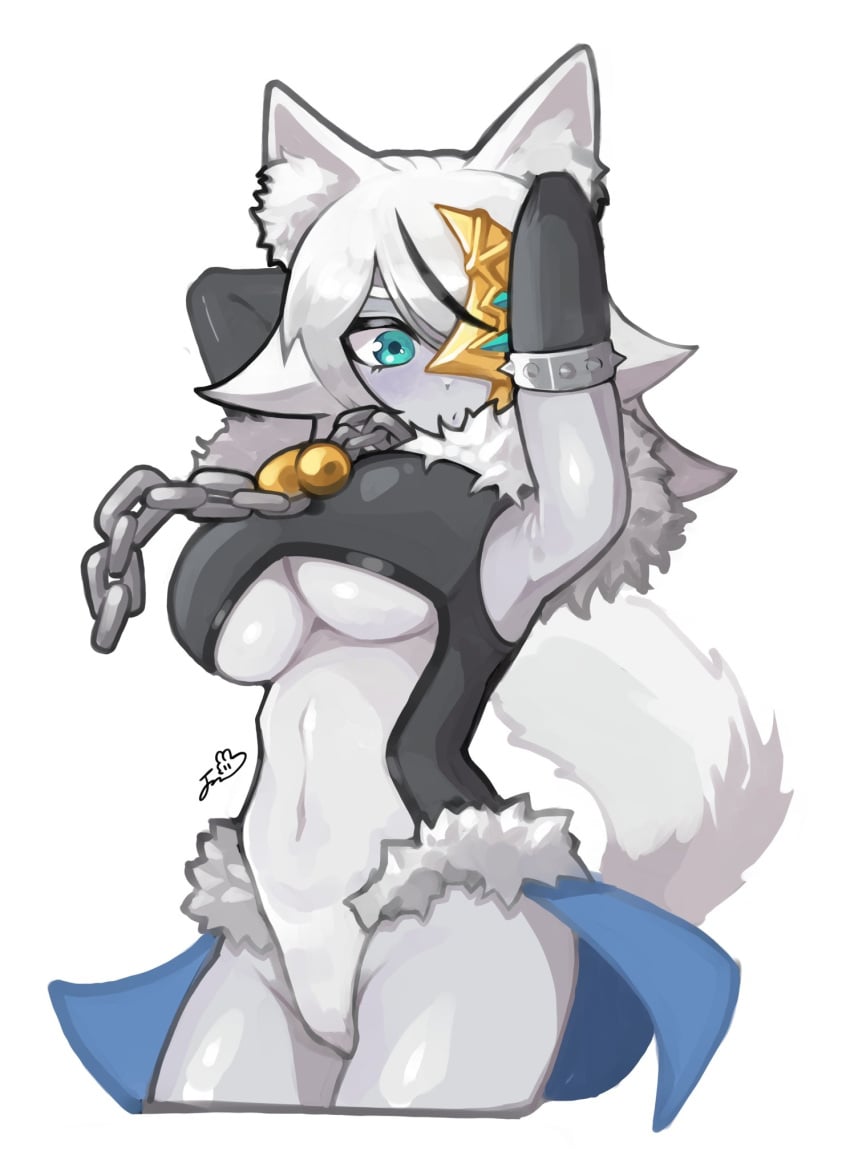 furry hands_behind_head neckwear smootharmadillo tagme white_fur yu-gi-oh!