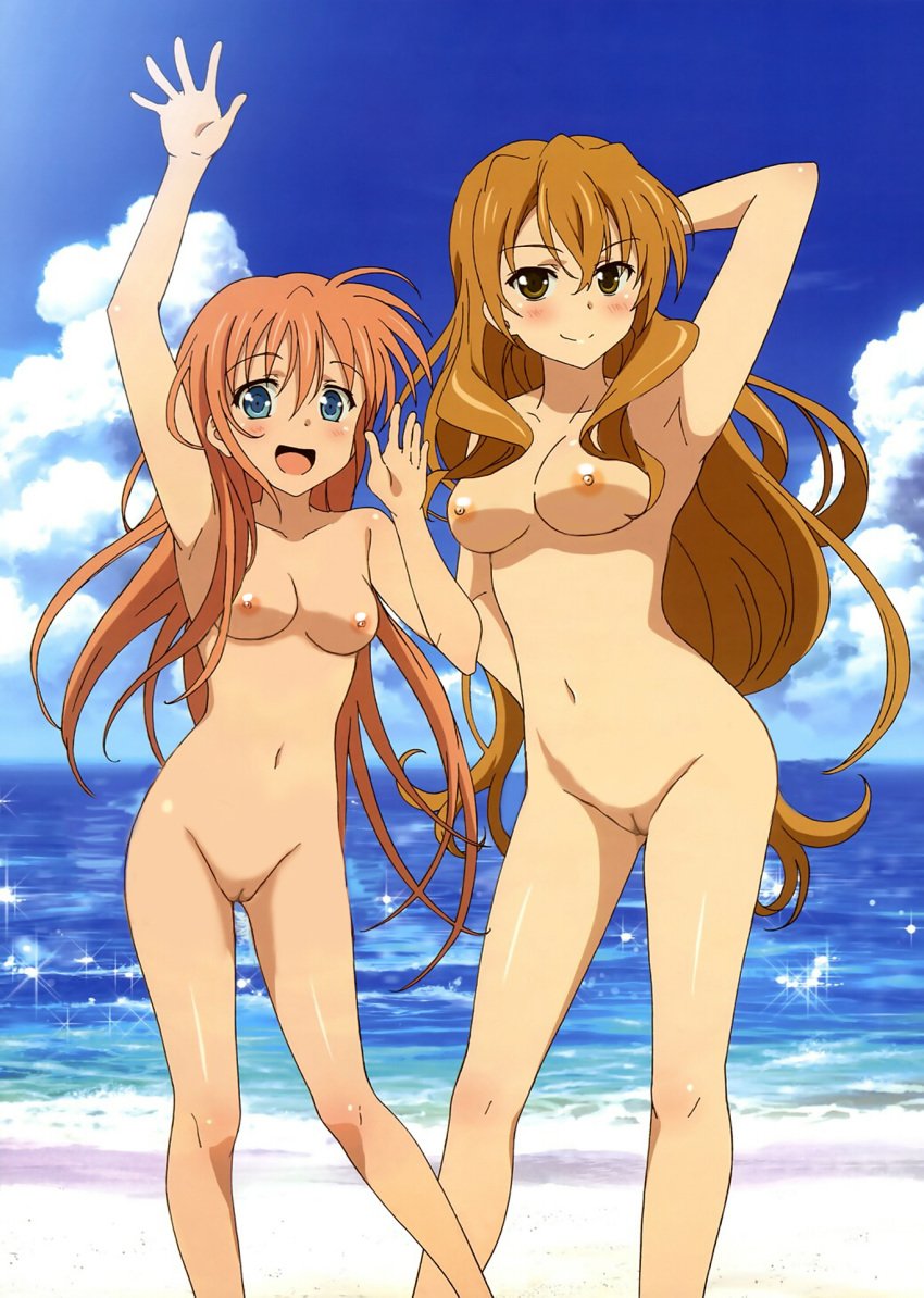 golden_time kaga_kouko no_bra nopan nude oka_chinami takahashi_mika thighhighs