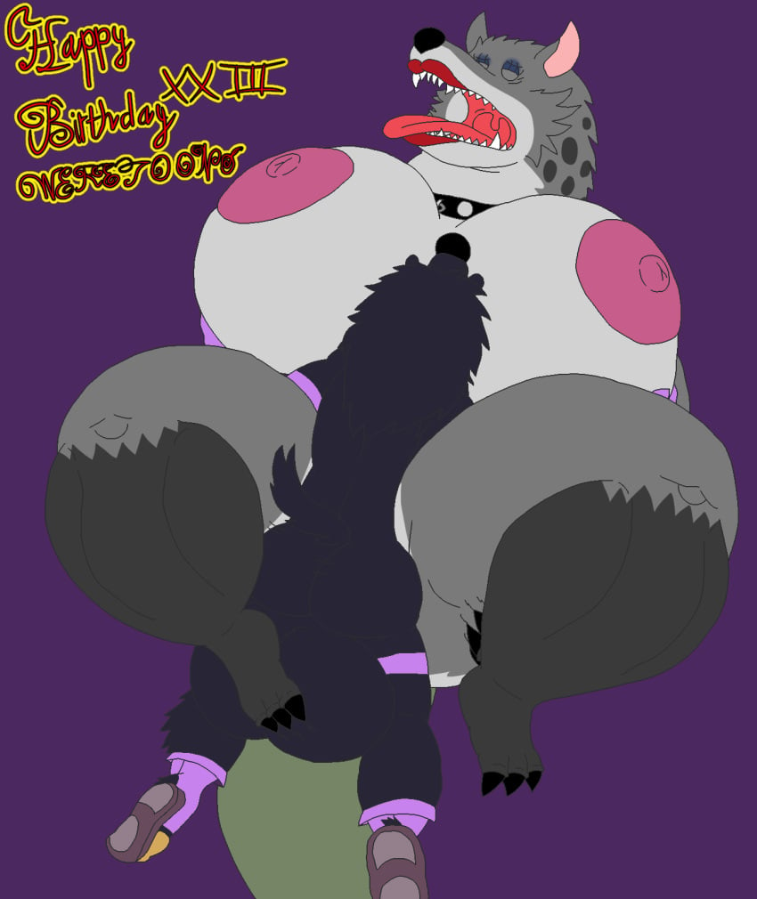 alligator alligatorid alythewolfcat anthro ass balls bear big_balls big_breasts big_butt breasts bugbear canid canine canis clothed clothing collar collar_only crocodilian female footwear genitals gillbert_the_bugbear gloves handwear hi_res hobgoblin huge_balls huge_breasts huge_butt hybrid hyper hyper_balls hyper_genitalia macro male male/female mammal monster muscular muscular_female mythology nipples nude overweight pose reptile ridus_(weretoons) scalie shoes solo thick_thighs wide_hips wolf