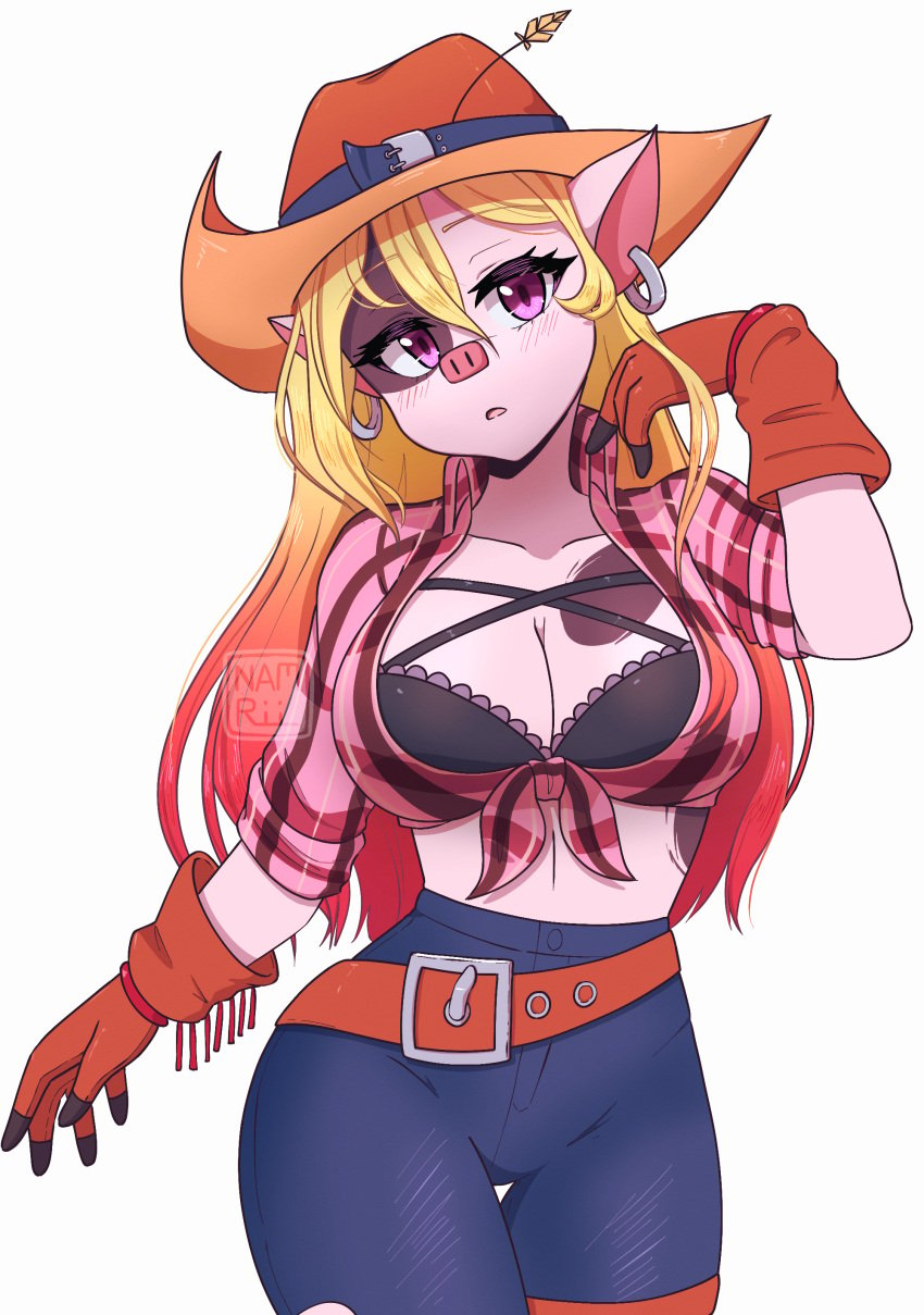 big_breasts jamoart namrii_ oc pig_girl tagme_(artist) trista_truffle