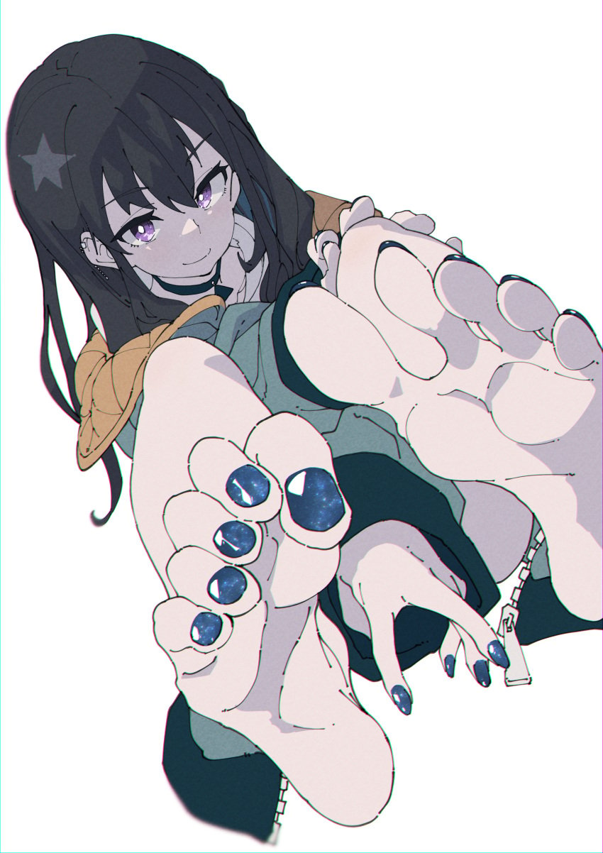 1girls barefoot female flexible_toes foot_fetish ichinose_uruha looking_at_viewer pinched_toes pov pov_eye_contact pov_feet presenting_feet solo solo_female toenail_polish toes ushiki_yoshitaka virtual_youtuber vspo!