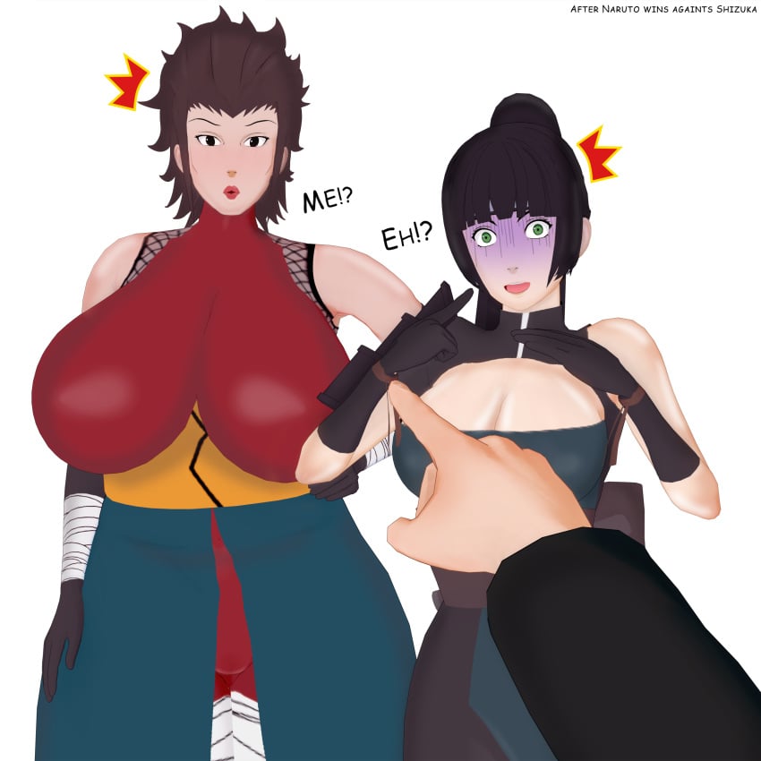 1boy 2girls 3d age_difference big_lips high_resolution highres huge_ass huge_breasts huge_butt huge_thighs illustration koikatsu kunoichi meme milf naruto naruto_(series) naruto_shippuden shizuka_(naruto) simple_background size_difference text tokiwa_(naruto) uzumaki_naruto