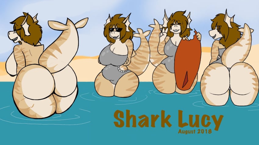 big_ass big_breasts breasts bubble_butt cleavage female fish furry huge_ass huge_breasts lesbian lucy_(mexifurfoof) mexifurfoof shark tagme thick_thighs wide_hips