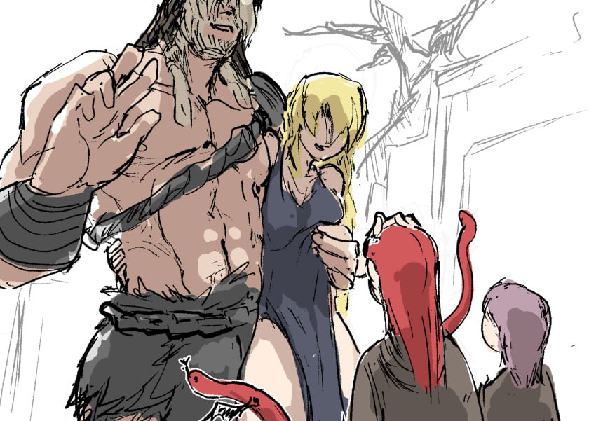 abs breast_grab breasts brother_and_sister elden_ring female fizoa fromsoftware godfrey_first_elden_lord groping groping_breasts melina_(elden_ring) messmer_the_impaler milf mother mother_and_daughter mother_and_son muscular muscular_male nipple_bulge peace_sign queen_marika_the_eternal shadow_of_the_erdtree size_difference stepfather stepfather_and_stepdaughter stepfather_and_stepson v