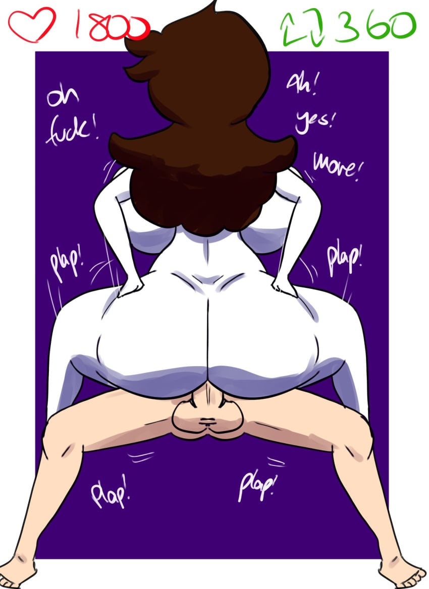 1boy 1girls 2d 2d_(artwork) big_breasts breasts brown_hair completely_nude completely_nude_female duo english_text female full_comfort full_comfort_(strip_game) full_comfort_jaiden_(strip_game) huge_breasts jaiden jaiden_animations jaidenanimations long_hair male nude nude_female penis sex straight strip_game tagme text white_skin wide_hips youtube youtuber