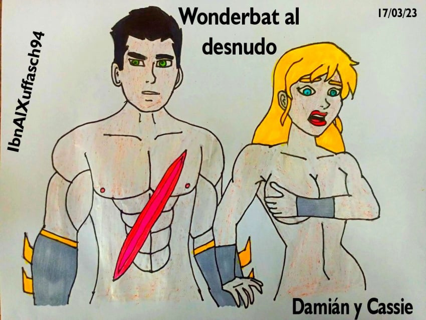 batman cassie_sandsmark damian_wayne dc_comics dcau ibnalxuffasch94 wonder_woman
