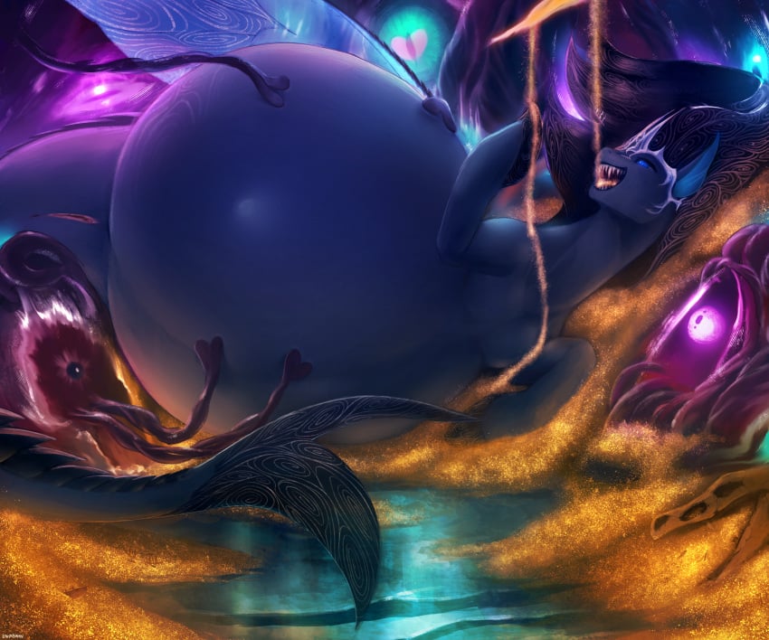 absurd_res anus bahnbahn belly big_belly black_body blue_eyes equid european_mythology fan_character female feral genitals ginormous_belly greek_mythology hasbro hi_res hippocampus huge_belly hyper hyper_belly hyper_pregnancy lying mammal marine my_little_pony mythology on_side pregnant pregnant_female pregnant_feral pussy sharp_teeth solo teeth vulva wings