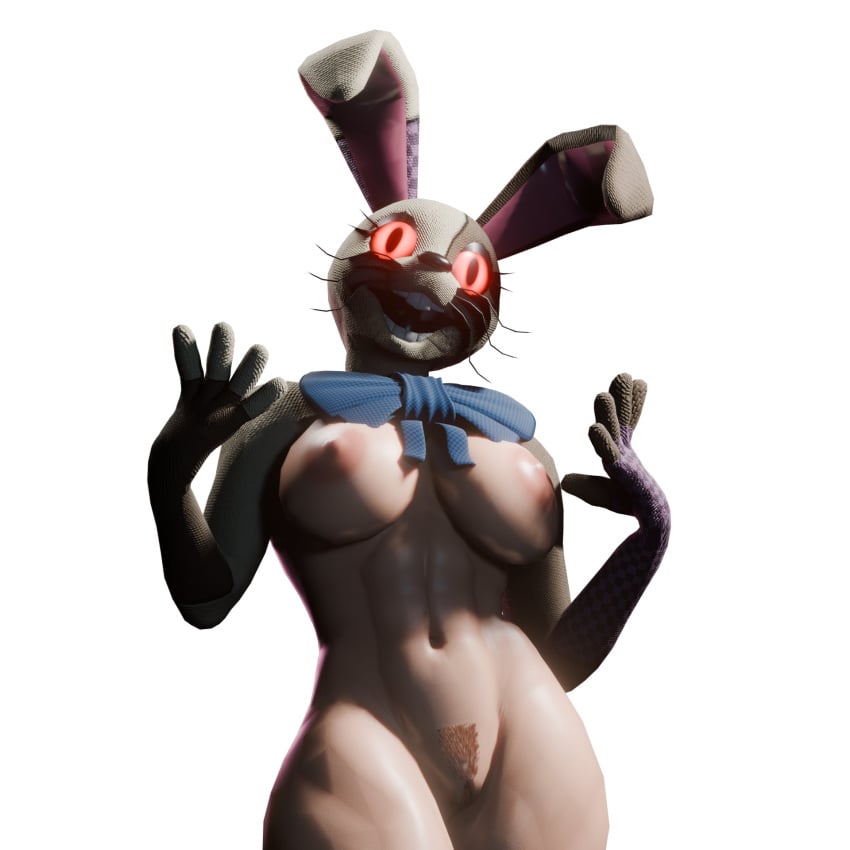 atumalaca_3d bowtie breasts bunny_costume female female_only five_nights_at_freddy&#039;s five_nights_at_freddy&#039;s:_security_breach human pubic_hair pussy solo solo_female tagme vanessa_(fnaf) vanny_(fnaf) white_background