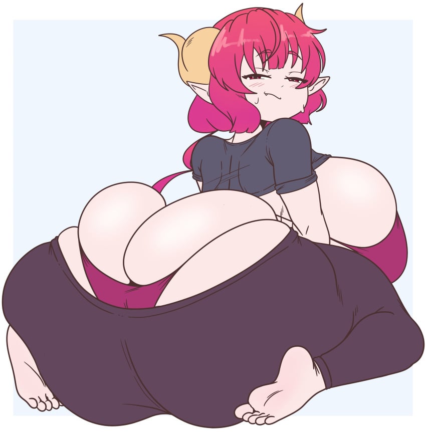 1girls ass_body ass_focus fat_rolls female huge_ass hyper hyper_ass ilulu_(dragon_maid) inakotho looking_back miss_kobayashi&#039;s_dragon_maid tagme