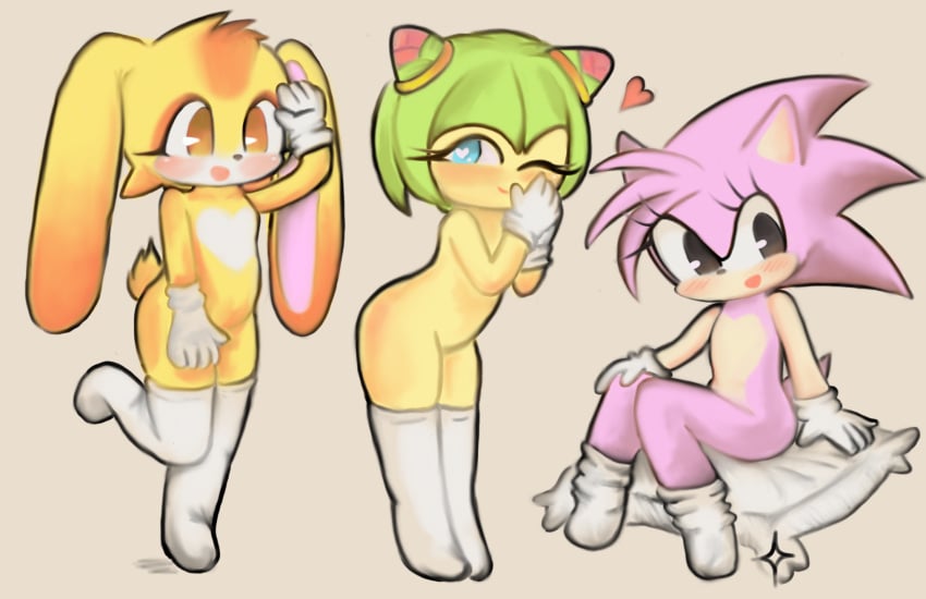3girls 4kids_entertainment alien amy_rose bunny chibi classic_amy_rose cosmo_the_seedrian cream_the_rabbit cub cute female girl gloves_only half_dressed half_naked hedgehog kemono long_socks methkit nude petite pinup plant rabbit round_belly seedrian sega socks_only sonic_(series) sonic_the_hedgehog_(series) sonic_x stockings tms_entertainment