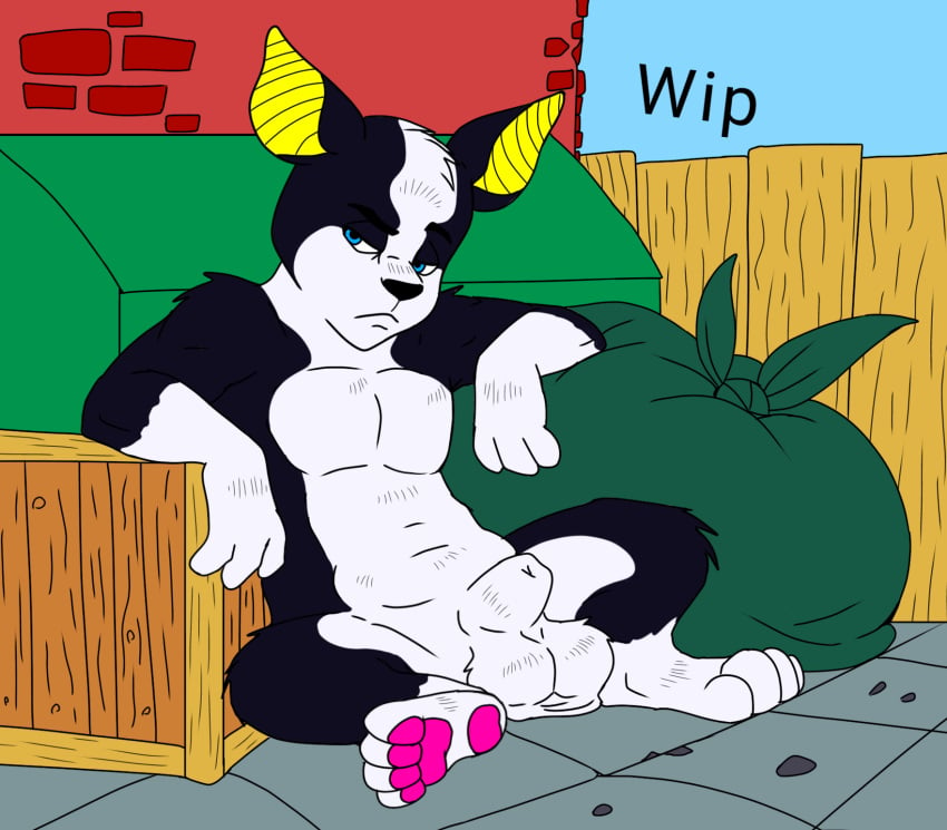 balls boston_terrier canine feral furry furry_male gay iggy_(jjba) jojo's_bizarre_adventure slit solo_male wip zoophilia