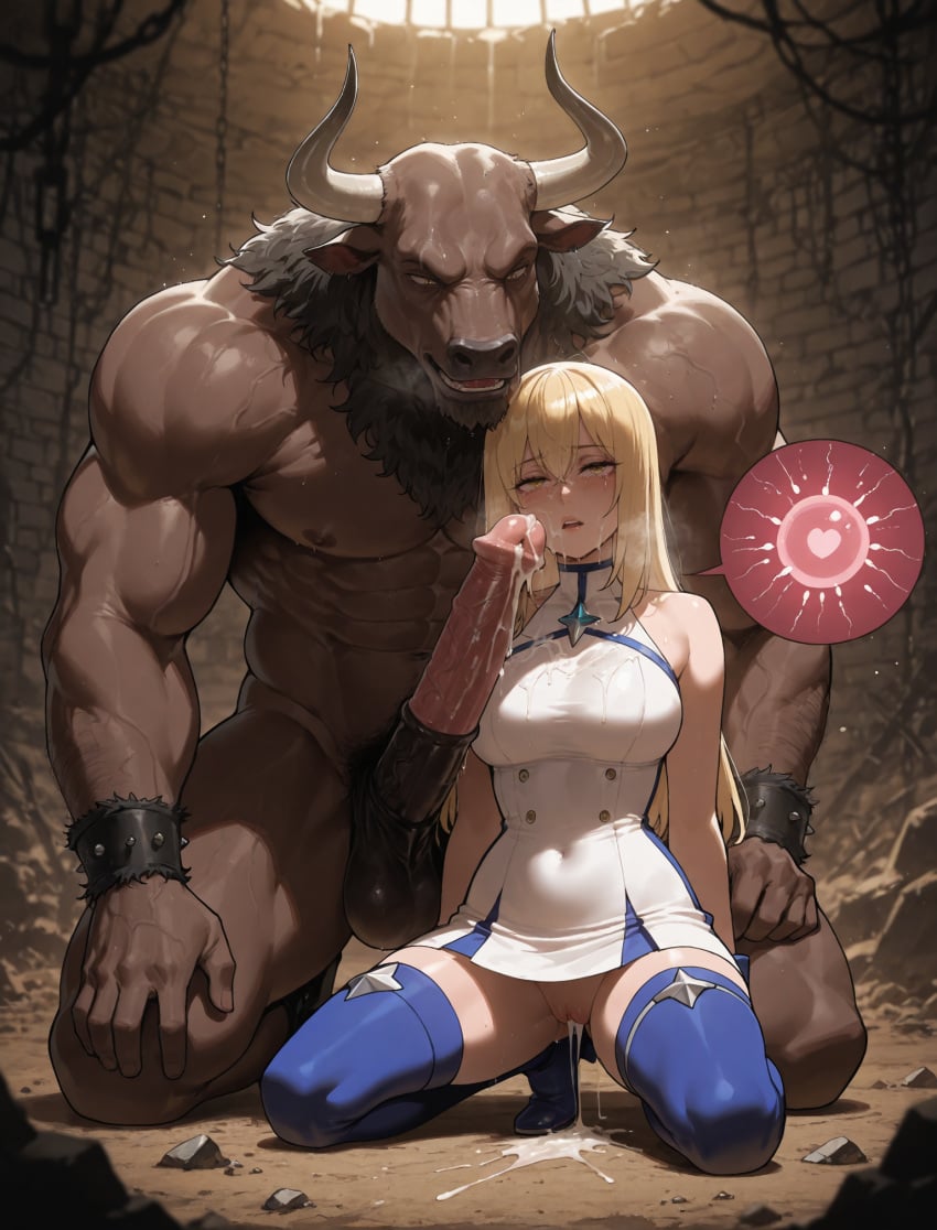 ai_generated aiz_wallenstein defeated dungeon_ni_deai_wo_motomeru_no_wa_machigatteiru_darou_ka fyssok minotaur rape sex stable_diffusion