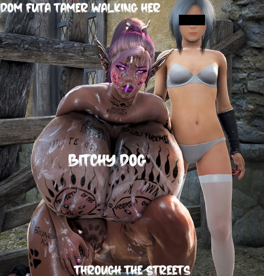 3d bdo bimbo black_desert_online blonde_hair body_writing caption cow_ears cow_horns cow_print cow_tits cum_on_body cum_on_breasts cum_on_face cum_on_thighs cumdumpster dark_elf degradation elf elves exposed exposing high_heels huge_breasts humiliation interracial onahole pregnant pregnant_belly qos qos_tattoo queen_of_spades raceplay ranger_(black_desert) screencap screenshot sperm_tattoo succubus succubus_horns tamer_(black_desert) tattoo tattoos toilet urinal video_game yourbdowhore