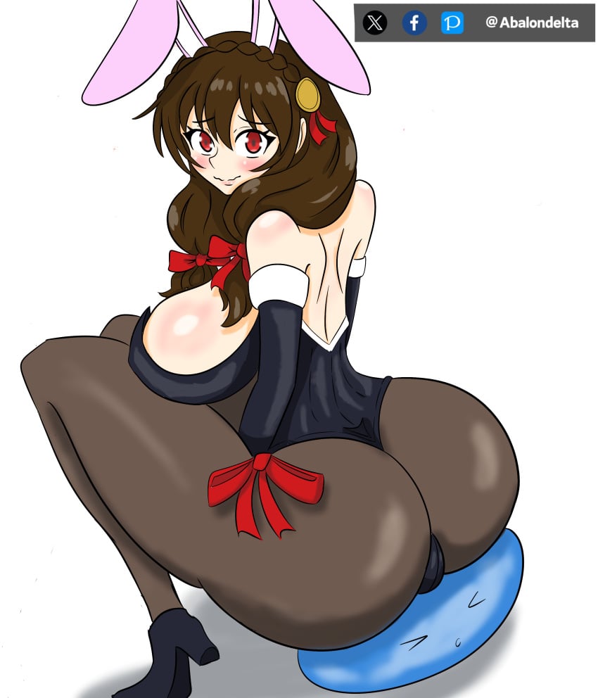 big_ass breasts bunny_girl kono_subarashii_sekai_ni_shukufuku_wo! yunyun_(konosuba)