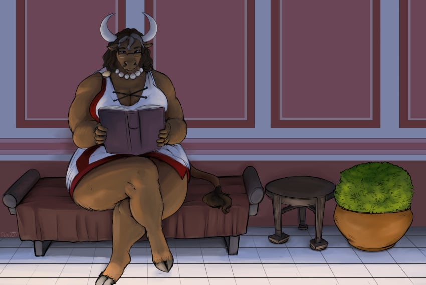 anthro big_breasts bovine doctordj greek_mythology human_on_anthro thick_thighs