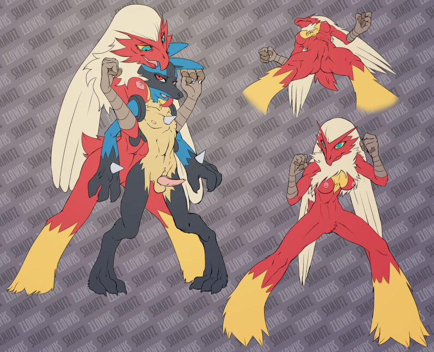 blaziken breasts domination female femdom furry knot lucario nintendo pokemon pokemon_(species) shmutz-art video_games