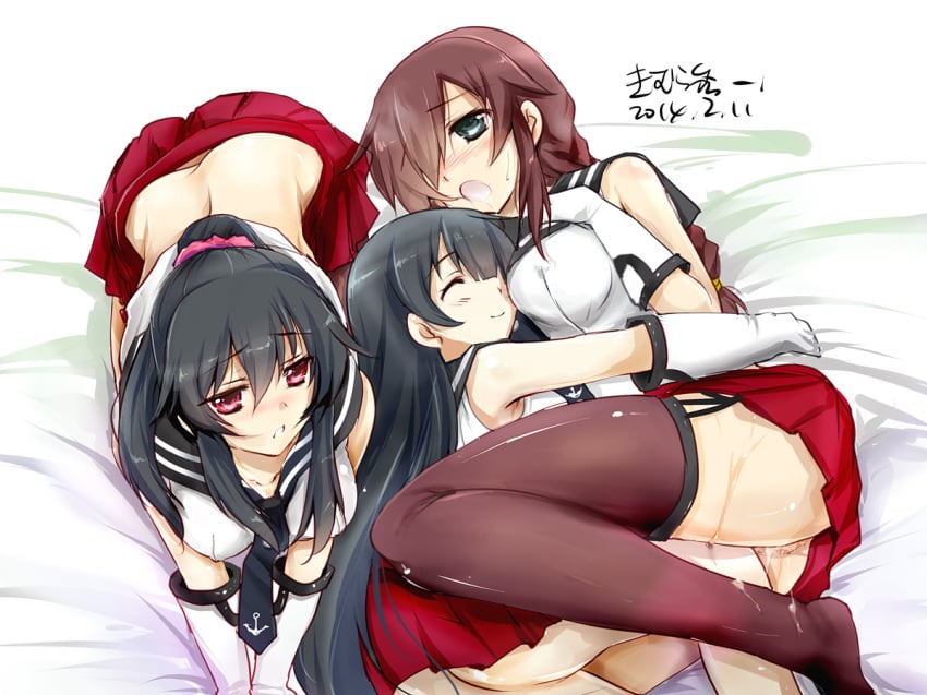 agano_(kantai_collection) kantai_collection kimura_chiruno noshiro_(kantai_collection) pussy_juice yahagi_(kantai_collection)