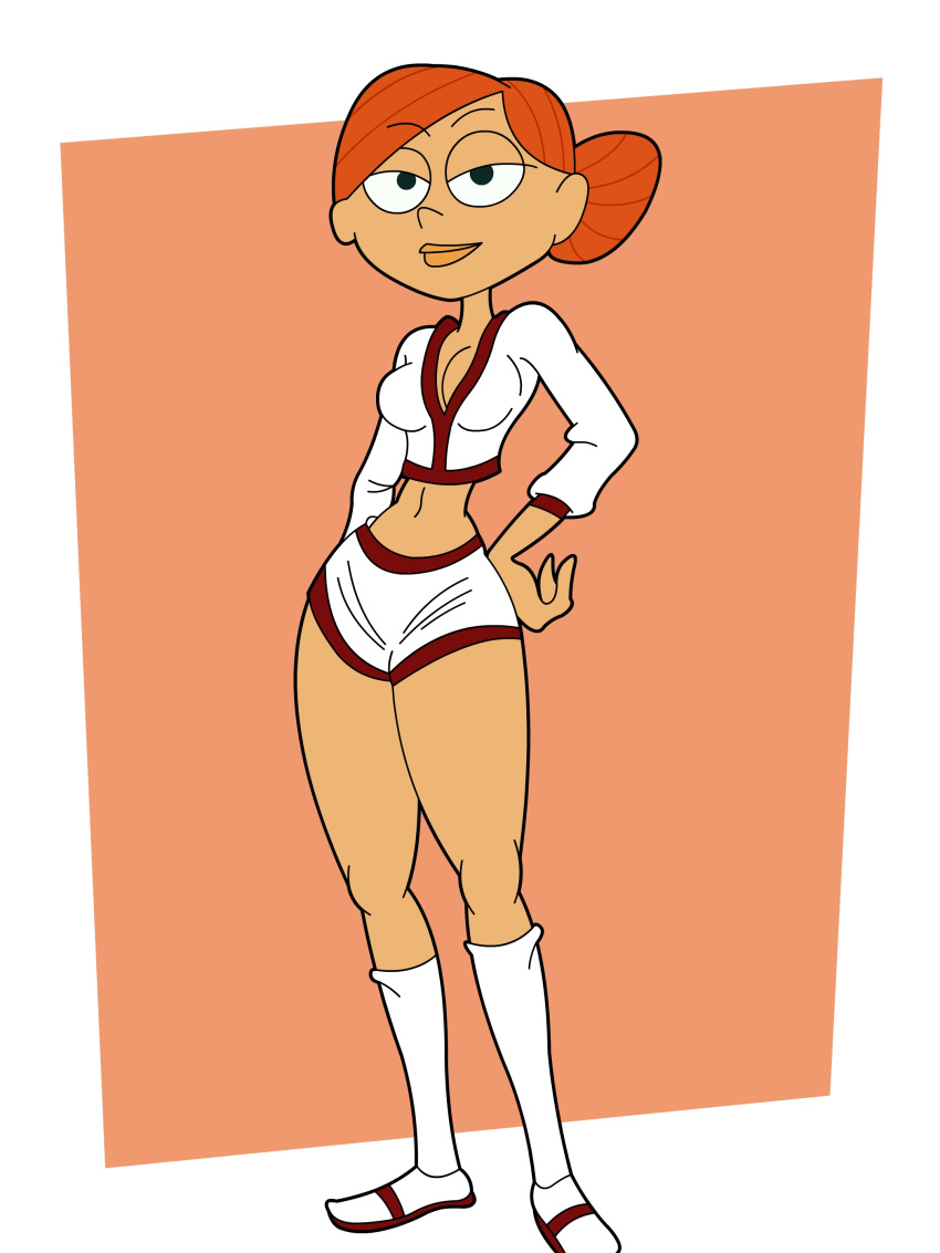 clothes female lizardsharkragon pe_teacher_(robotboy) short_shorts solo tagme tight_clothes