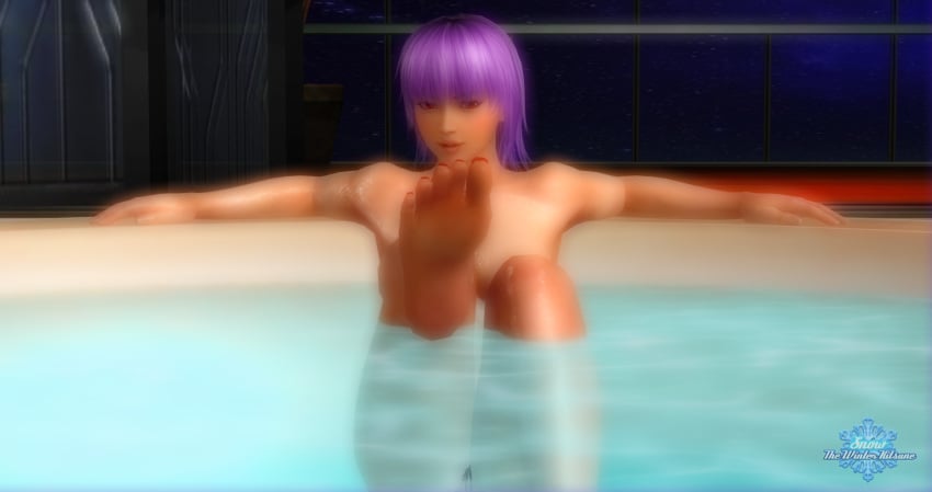 3d ayane_(doa) barefoot breasts completely_naked completely_naked_female completely_nude completely_nude_female dead_or_alive domination feet female female_only femdom human large_breasts nude purple_hair short_hair snow_the_winter_kitsune solo xnalara