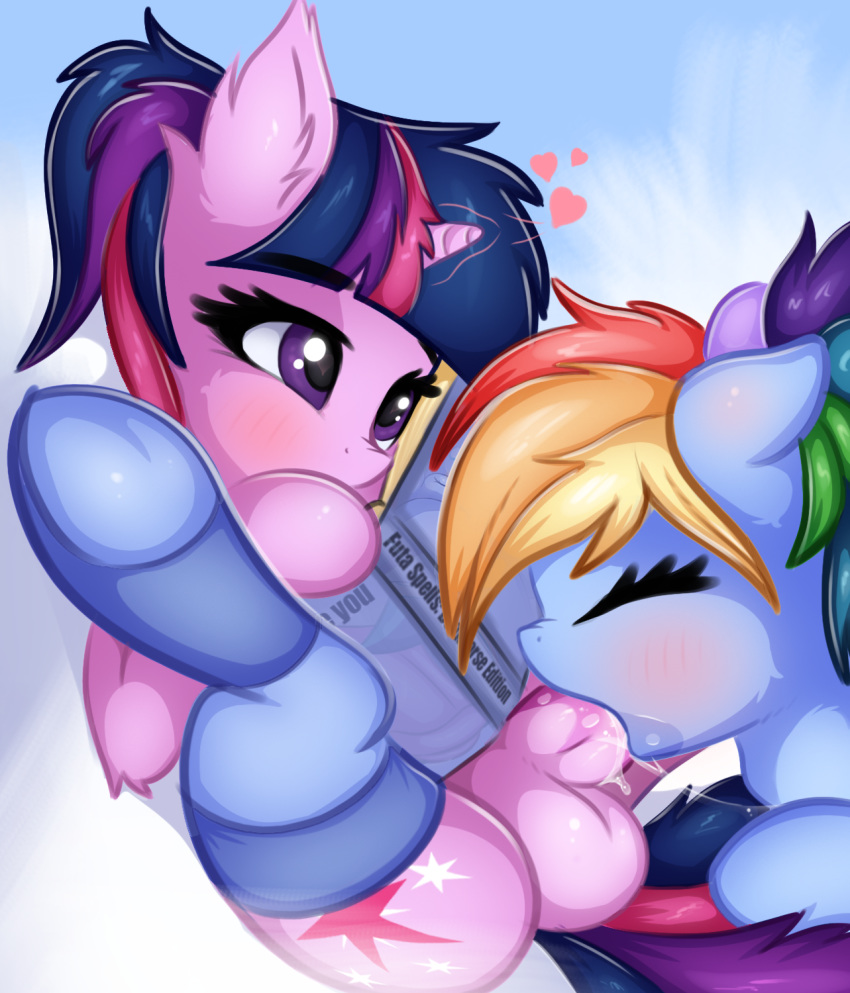 balls dickgirl friendship_is_magic heart intersex my_little_pony oral pony rainbow_dash_(mlp) smooth_skin twilight_sparkle_(mlp) twiren