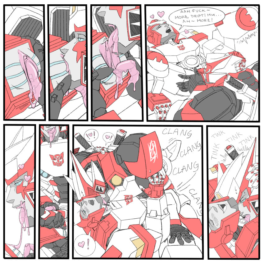 aggressive aggressive_humping autobot autobot_insignia autobots begging begging_for_more begging_for_oral blush breeding comic comic_page comic_panel cum_in_mouth cum_on_face cuntboy dialogue dialogue_bubble drift_(transformers) dripping_pussy dripping_saliva dripping_wet eyes_half_open eyes_visible_through_hair fingering fingering_partner fingering_pussy happy_sex happy_sub heart holding_legs intersex juice_trail juicy_pussy licking licking_clitoris licking_pussy male mecha mouth_dripping nuefass oral oral_sex penetration ratchet_(transformers) robot robot_alien robot_humanoid robot_male saliva simple_background simple_coloring simple_shading smiling speech_bubble sword trail transformers transformers_idw vaginal_penetration wet_face wet_pussy yaoi