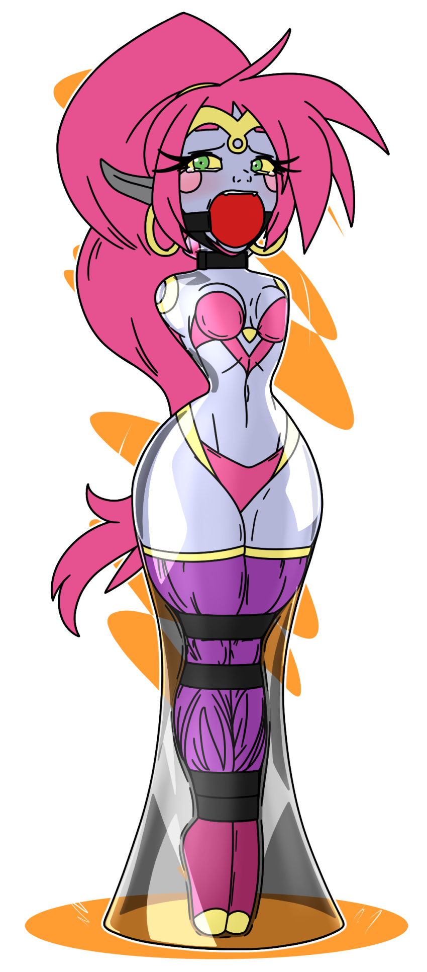 alpha_channel ball_gag bondage bottle female female_only for_sticker_use hoopa hoopa_(confined) in_bottle legs_tied legs_tied_together legs_together no_background png pokemon raver1357 shantae shantae_(character) solo sticker_template tears transparent_background transparent_png