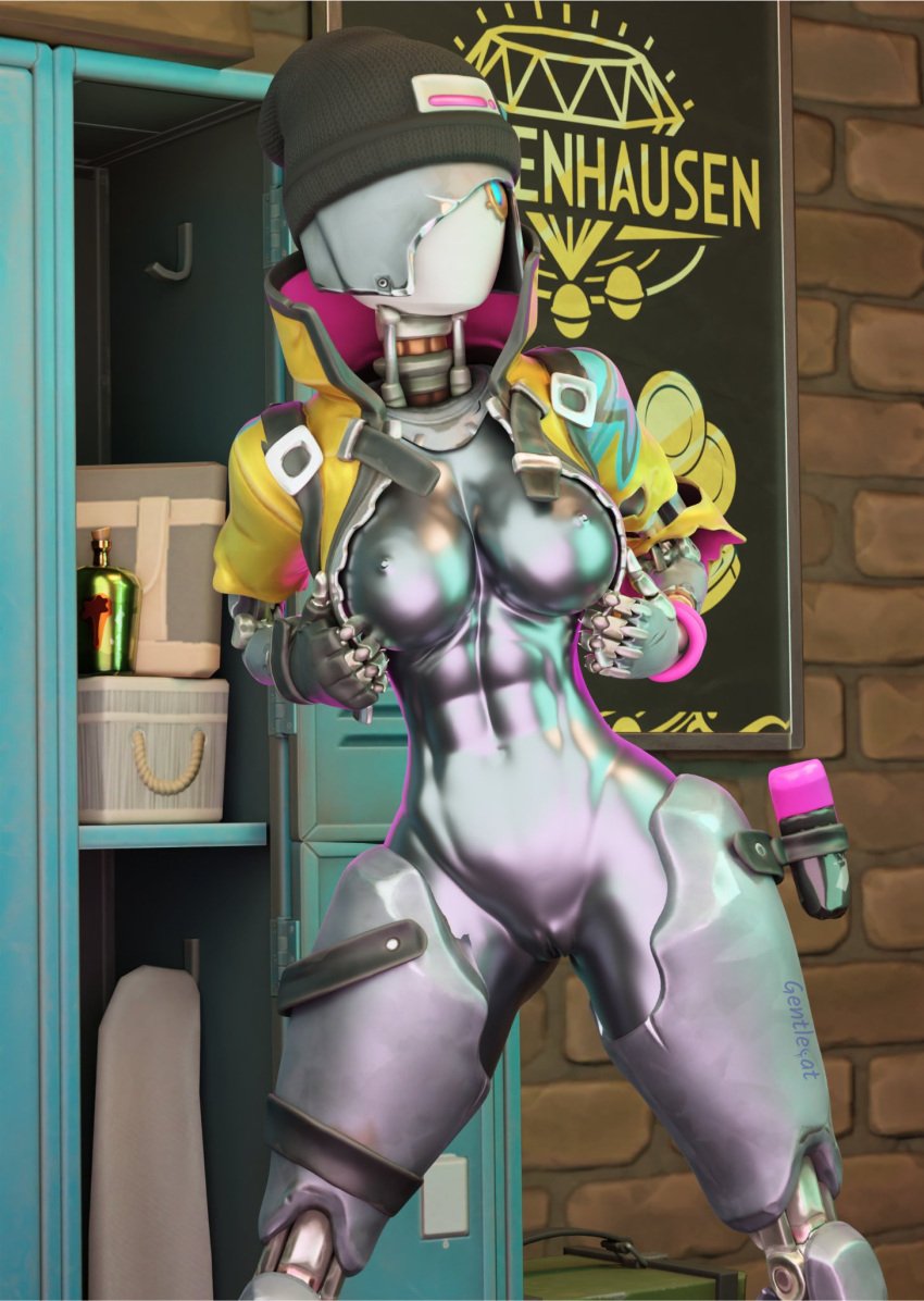 exposing_breasts exposing_chest exposing_self fortnite fortnite:_battle_royale gentlecat rebel_(fortnite) robot robot_girl robot_humanoid