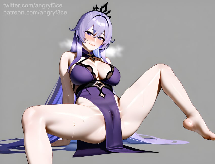 ai_generated angryf3ce black_swan_(honkai:_star_rail) spread_legs wet_pussy