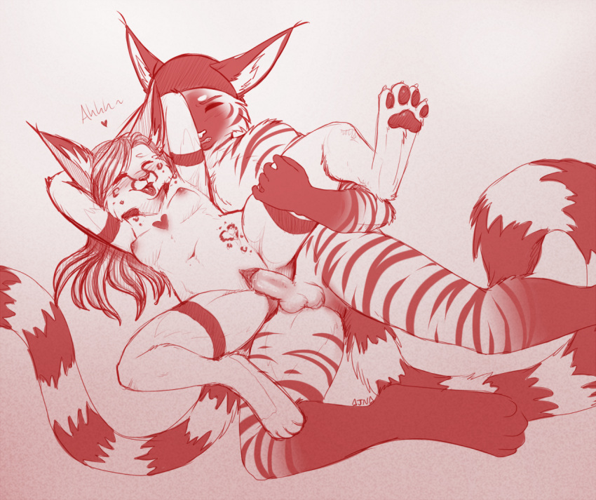 2014 ajna anthro balls bandana blush clitoris closed_eyes feline female from_behind fur furry heart male mammal nude penetration penis pussy pussy_juice sex sketch spread_legs spreading straight vaginal_penetration